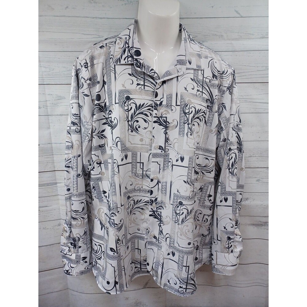 Montero Shirt Mens White Black Button Up Long Sleeve XL